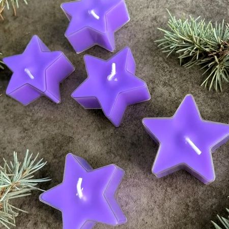 Handmade Lavender Star Clear Soy Wax Tealights 25 Pieces